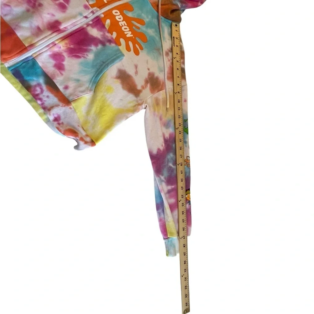 Nickelodeon Tie Dye Zip Up Hoodie-Medium-Cartoon Graphic Collector Piece Y2K